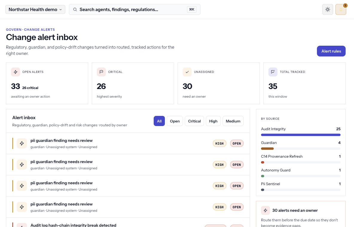 Obligation feed filtered by agent applicability